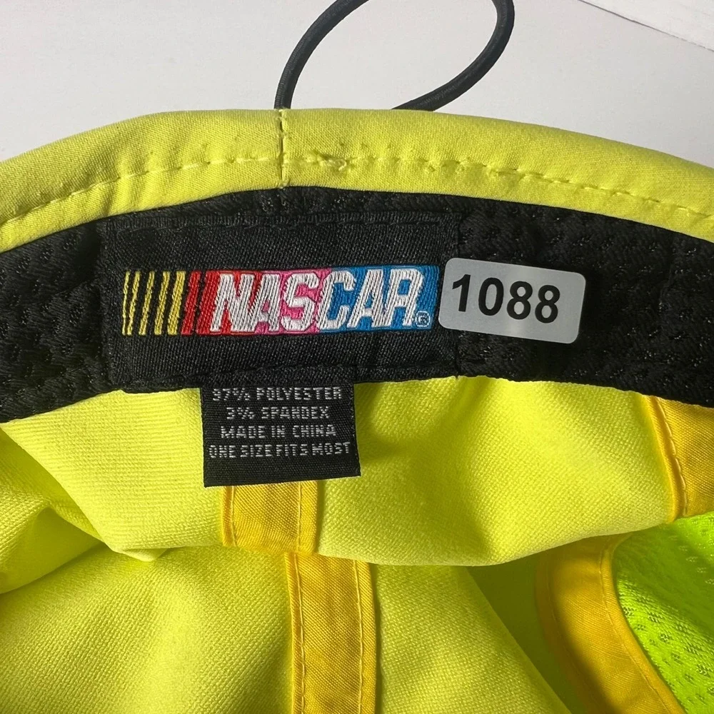 NASCAR Racing Baseball Cap Neon Yellow‎ Mesh One Size Fits Most Adjustable Strap
